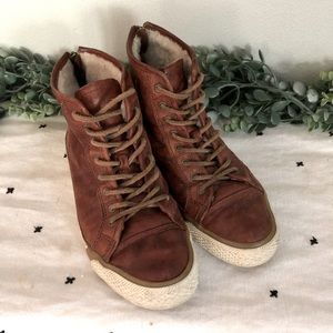 FRYE leather zip sneakers